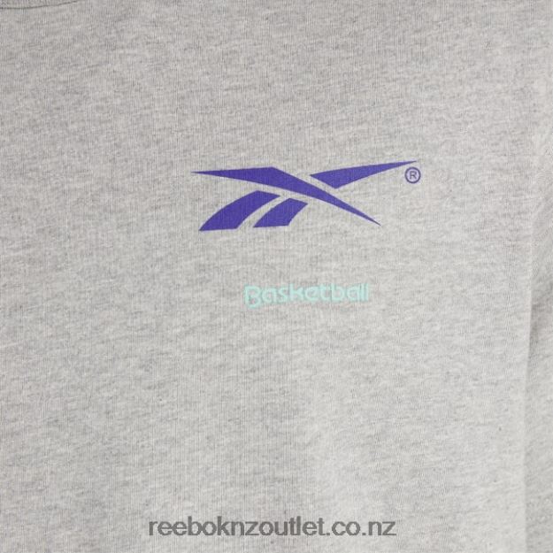 Medium Grey Heather 2B46261327 Basketball Court Top T-Shirt Reebok Men