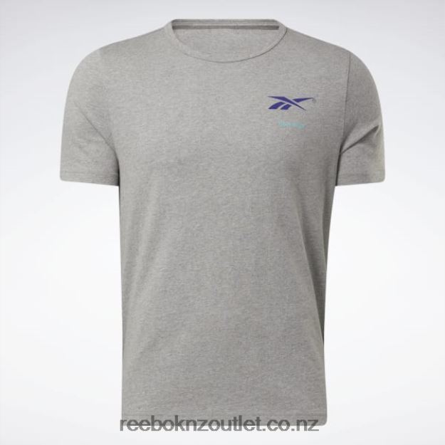 Medium Grey Heather 2B46261327 Basketball Court Top T-Shirt Reebok Men