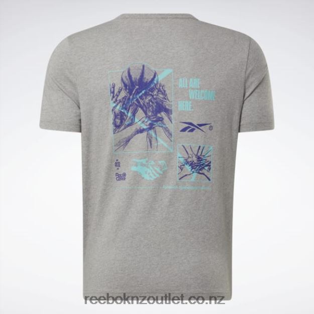 Medium Grey Heather 2B46261327 Basketball Court Top T-Shirt Reebok Men