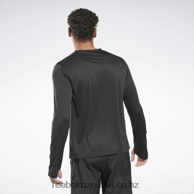 Night Black 2B46261262 Training Long Sleeve Tech T-Shirt Reebok Men