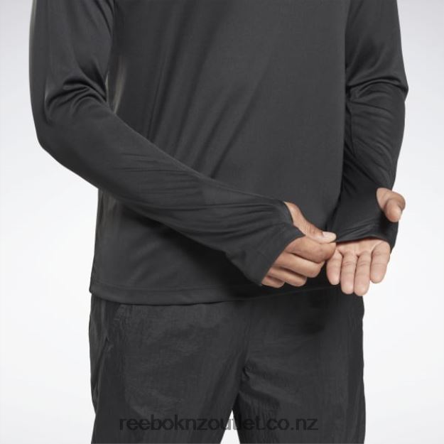 Night Black 2B46261262 Training Long Sleeve Tech T-Shirt Reebok Men