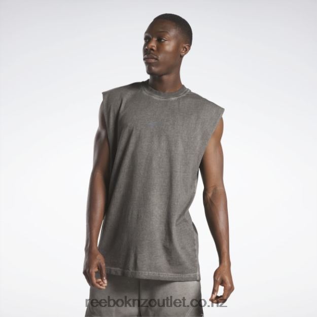 Black 2B46261326 Basketball Court Top Bi-Dye Tank Top Reebok Men