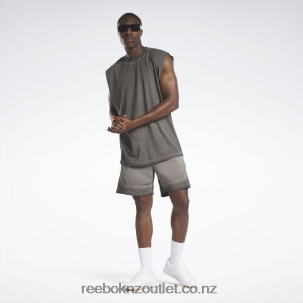 Black 2B46261326 Basketball Court Top Bi-Dye Tank Top Reebok Men