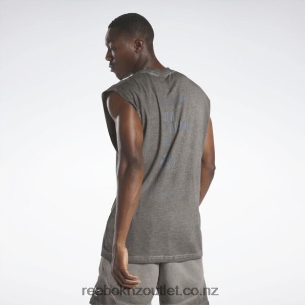 Black 2B46261326 Basketball Court Top Bi-Dye Tank Top Reebok Men