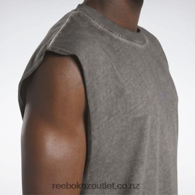 Black 2B46261326 Basketball Court Top Bi-Dye Tank Top Reebok Men