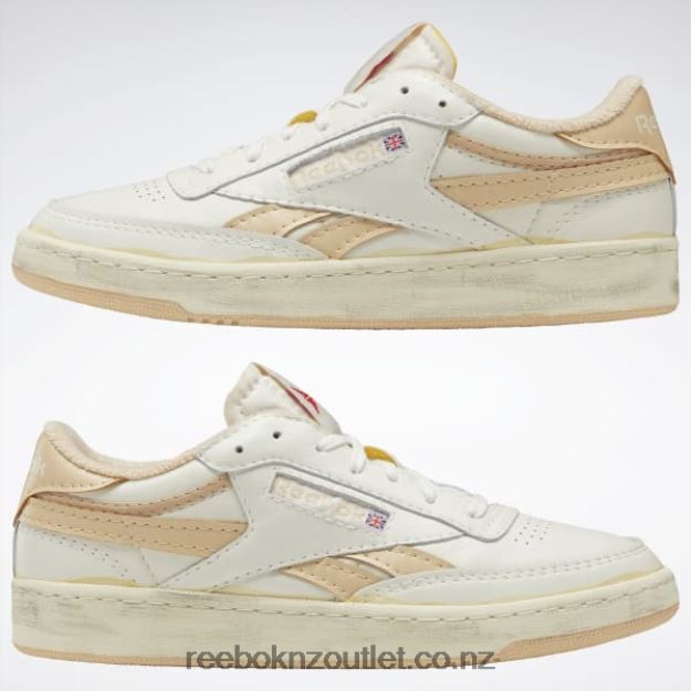 Chalk/Weathered Beige F22-R/Alabaster 2B46261104 Club C Revenge Vintage Men\'s Shoes Reebok