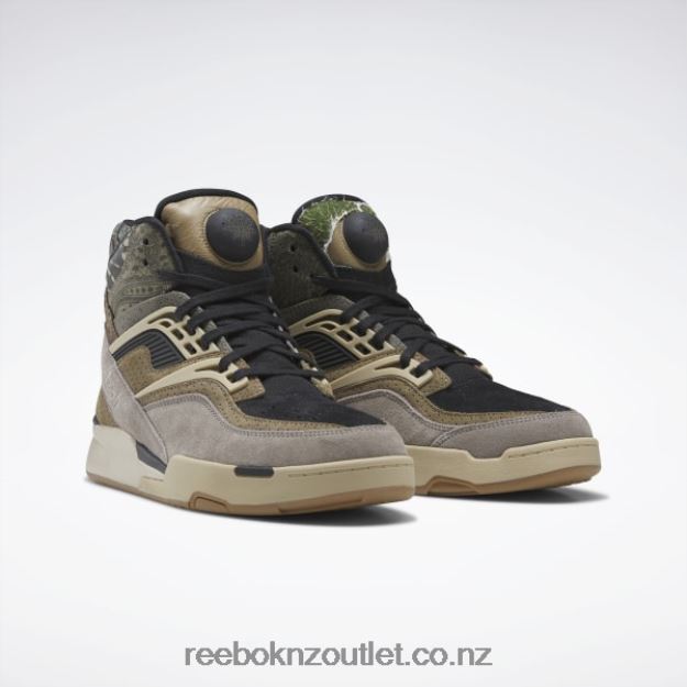Core Black/Boulder Grey/Utility Beige 2B46261311 Pump TZ Men\'s Basketball Shoes Reebok