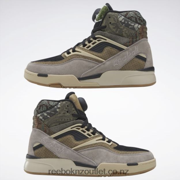 Core Black/Boulder Grey/Utility Beige 2B46261311 Pump TZ Men\'s Basketball Shoes Reebok