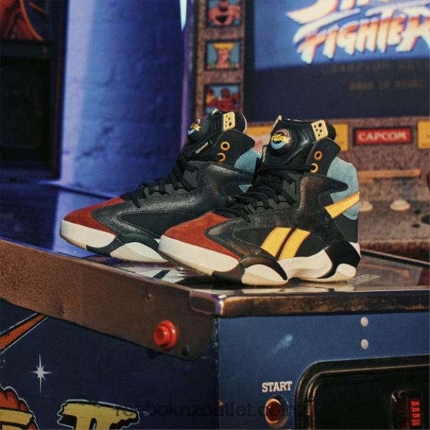 Core Black/Dark Sable/Luxe Blue 2B46261024 Street Fighter Shaq Attaq Basketball Shoes Reebok Men