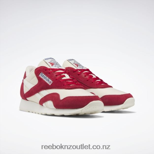Flash Red/Chalk/Classic White 2B46261217 Classic Nylon Men\'s Shoes Reebok