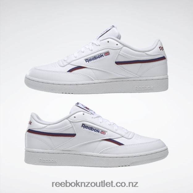 Ftwr White/Classic Cobalt/Classic Burgundy 2B46261215 Club C 85 Vegan Shoes Reebok Men