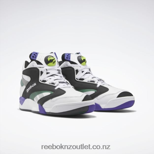 Ftwr White/Core Black/Dark Green 2B46261039 Shaq Victory Pump Basketball Shoes Reebok Men