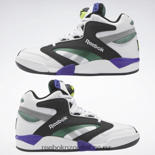 Ftwr White/Core Black/Dark Green 2B46261039 Shaq Victory Pump Basketball Shoes Reebok Men