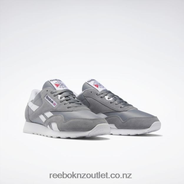 Pure Grey 5/Ftwr White 2B46261047 Classic Nylon Men\'s Shoes Reebok