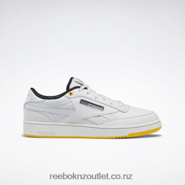 Spirit White/Silver Met./Track Gold 2B46261086 Jurassic World Club C Revenge Men's Shoes Reebok