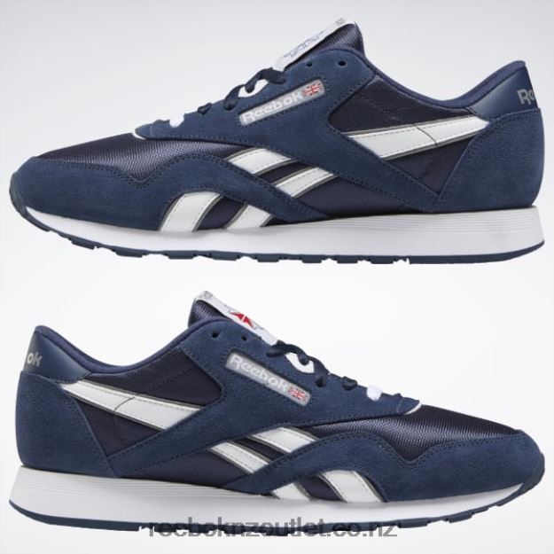 Team Navy/Platinum 2B46261142 Classic Nylon Men\'s Shoes Reebok