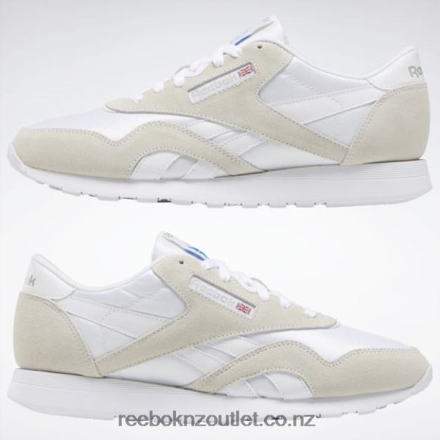 White/Light Grey 2B46261141 Classic Nylon Men\'s Shoes Reebok