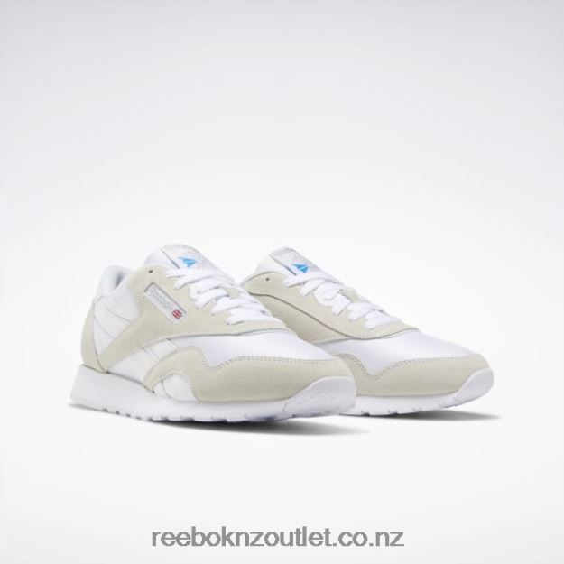 White/Light Grey 2B46261141 Classic Nylon Men\'s Shoes Reebok
