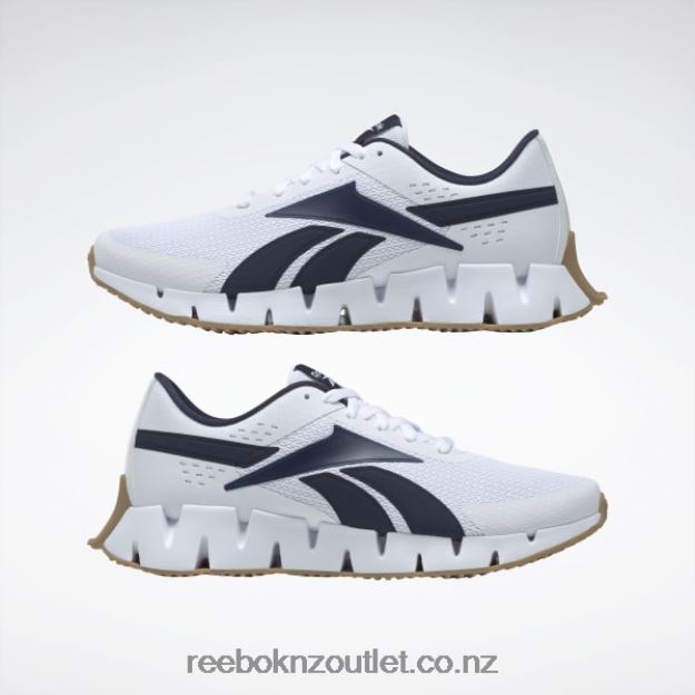 Ftwr White/Vector Navy/Reebok Rubber Gum-04 2B46261038 Zig Dynamica 2 Men\'s Shoes Reebok