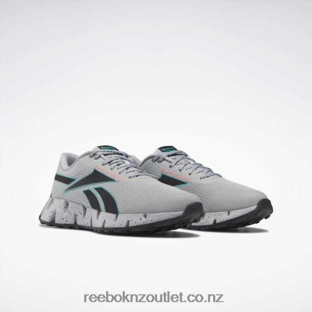 Pure Grey 3/Classic Teal/Orange Flare 2B46261158 Zig Dynamica 2 Adventure Men\'s Shoes Reebok