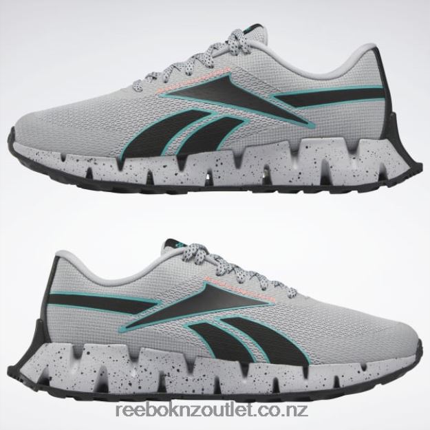 Pure Grey 3/Classic Teal/Orange Flare 2B46261158 Zig Dynamica 2 Adventure Men\'s Shoes Reebok