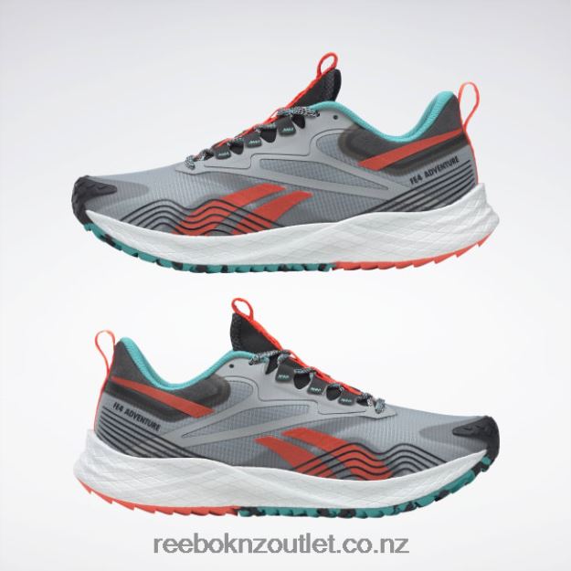 Pure Grey 3/Classic Teal/Orange Flare 2B46261089 Floatride Energy 4 Adventure Men\'s Running Shoes Reebok