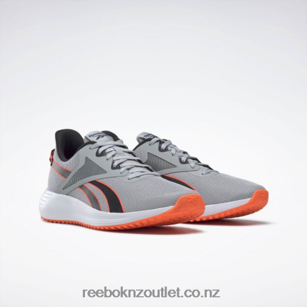 Pure Grey 3/Core Black/Orange Flare 2B46261340 Lite Plus 3 Men\'s Running Shoes Reebok
