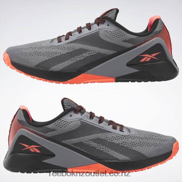 Core Black/Pure Grey 5/Orange Flare 2B46261044 Nano X1 Men\'s Training Shoes Reebok