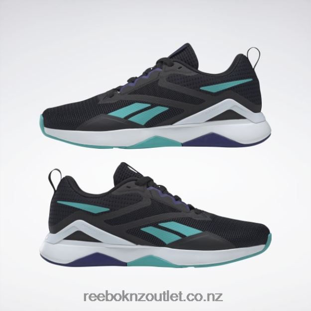 Core Black/Pure Grey 8/Classic Teal 2B46261128 Nanoflex TR 2.0 Men\'s Training Shoes Reebok