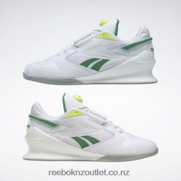 Ftwr White/Glen Green/Solar Acid Yellow 2B46261085 Legacy Lifter III Men\'s Weightlifting Shoes Reebok