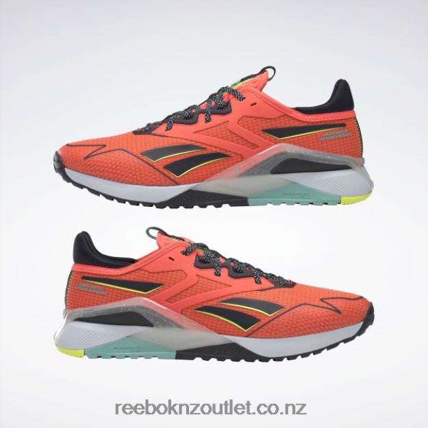 Orange Flare/Core Black/Solar Acid Yellow 2B46261116 Nano X2 TR Adventure Men\'s Training Shoes Reebok
