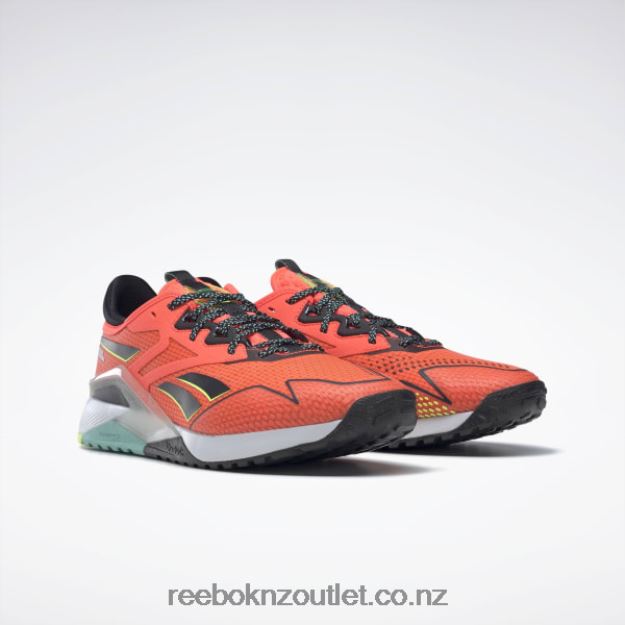 Orange Flare/Core Black/Solar Acid Yellow 2B46261116 Nano X2 TR Adventure Men\'s Training Shoes Reebok