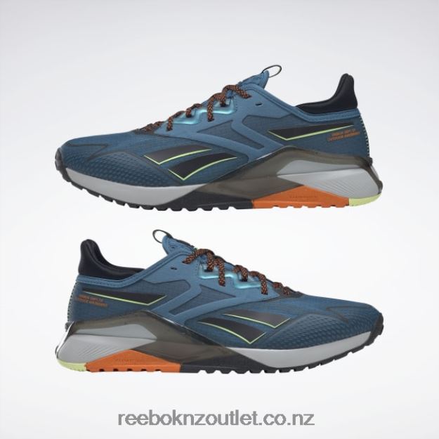 Steely Blue S23-R/Core Black/Smash Orange S23-R 2B46261309 Nano X2 TR Adventure Men\'s Training Shoes Reebok