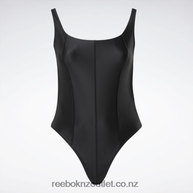 Black 2B4626381 Cardi B Bodysuit (Plus Size) Reebok Women