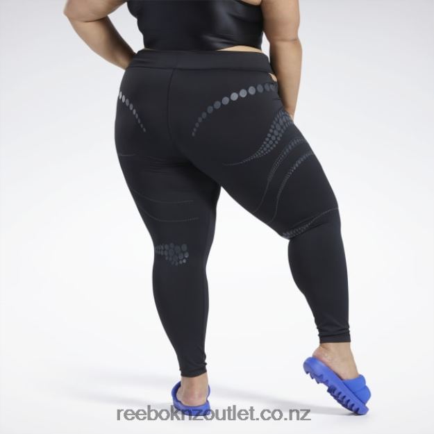 Black 2B4626218 Cardi B Tights (Plus Size) Reebok Women