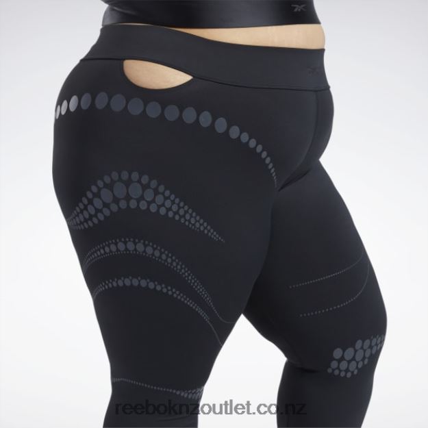 Black 2B4626218 Cardi B Tights (Plus Size) Reebok Women