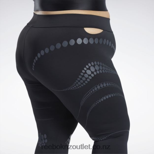 Black 2B4626218 Cardi B Tights (Plus Size) Reebok Women