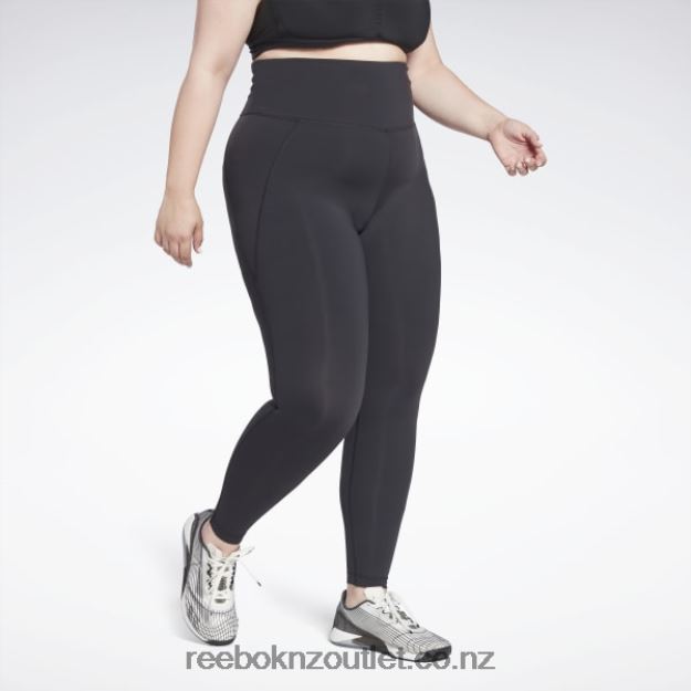 Black 2B4626527 Lux High-Waisted Tights (Plus Size) Reebok Women