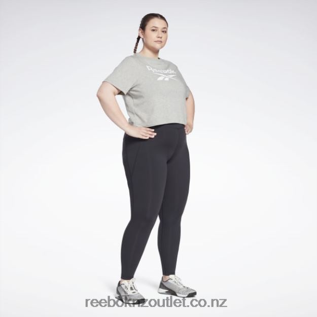 Black 2B4626527 Lux High-Waisted Tights (Plus Size) Reebok Women