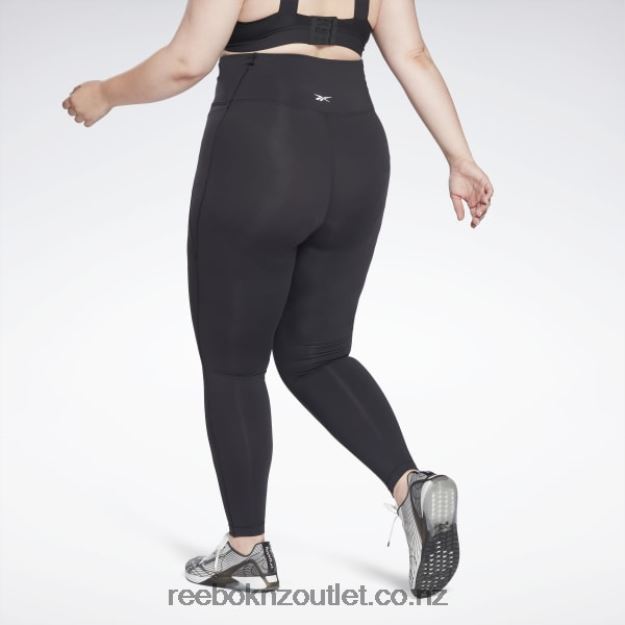 Black 2B4626527 Lux High-Waisted Tights (Plus Size) Reebok Women