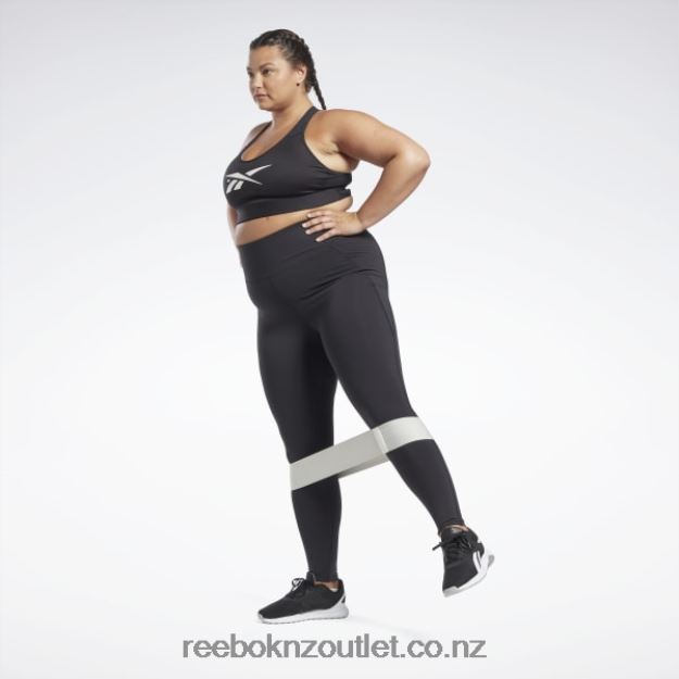 Black 2B4626889 Lux High-Waisted Tights (Plus Size) Reebok Women