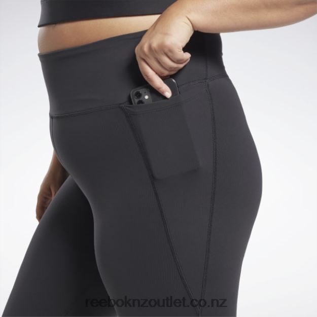 Black 2B4626889 Lux High-Waisted Tights (Plus Size) Reebok Women