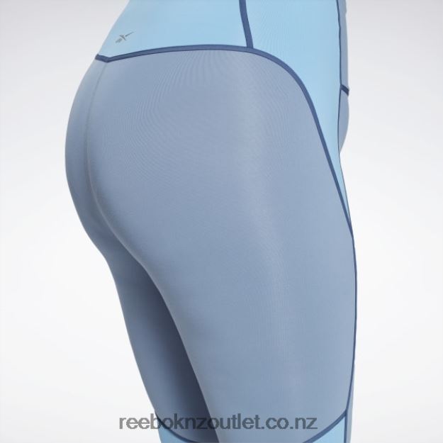 Blue Slate 2B4626872 Lux High-Waisted Colorblock Tights (Plus Size) Reebok Women