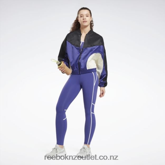 Bold Purple 2B4626430 Lux High-Waisted Colorblock Tights Reebok Women
