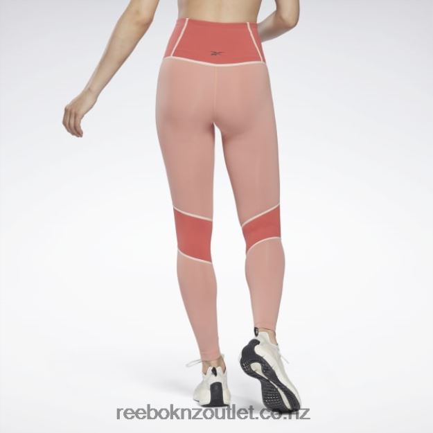 Canyon Coral 2B4626809 Lux High-Waisted Colorblock Tights Reebok Women