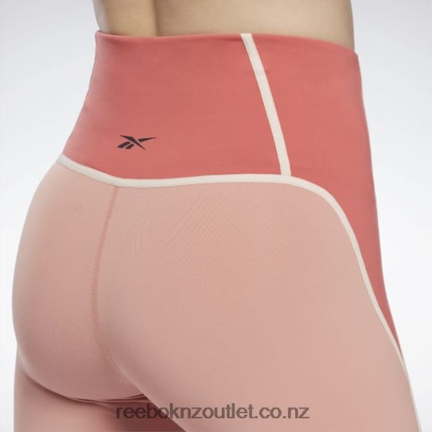 Canyon Coral 2B4626809 Lux High-Waisted Colorblock Tights Reebok Women