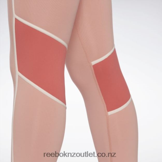 Canyon Coral 2B4626809 Lux High-Waisted Colorblock Tights Reebok Women