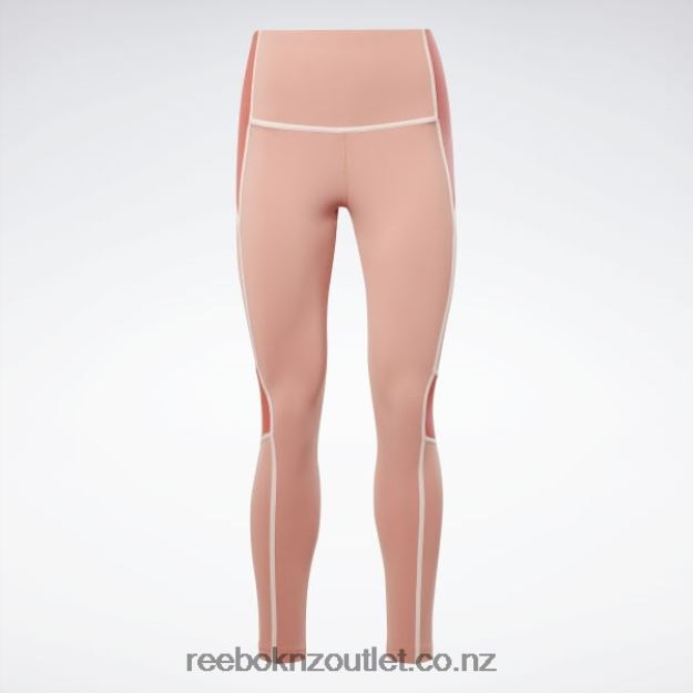 Canyon Coral 2B4626809 Lux High-Waisted Colorblock Tights Reebok Women