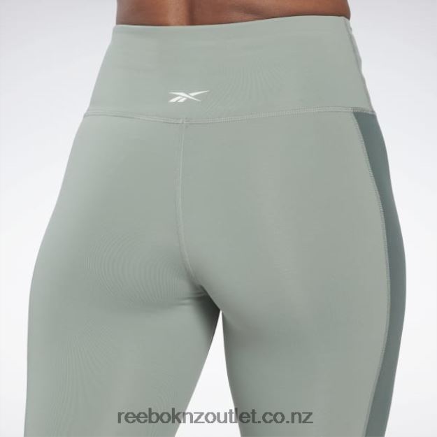 Harmony Green 2B4626525 Lux High-Waisted Colorblock Tights Reebok Women