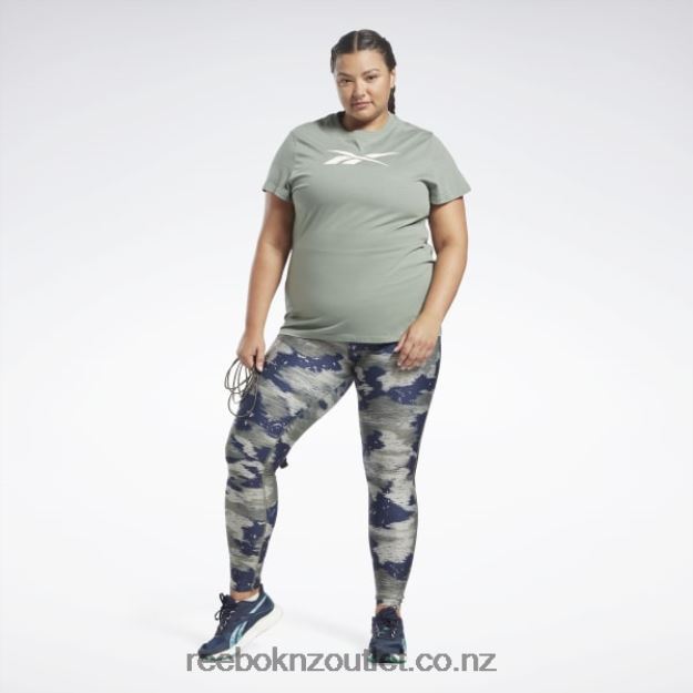 Hunter Green 2B4626561 Workout Ready Camo Print Tights (Plus Size) Reebok Women